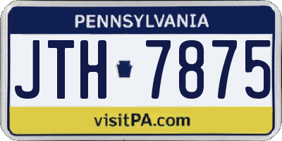 PA license plate JTH7875
