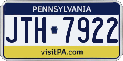 PA license plate JTH7922