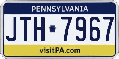 PA license plate JTH7967