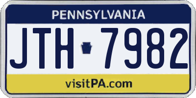 PA license plate JTH7982