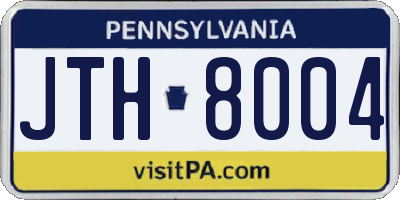 PA license plate JTH8004