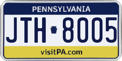 PA license plate JTH8005