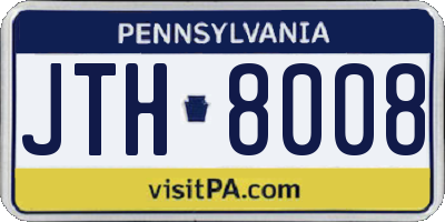 PA license plate JTH8008