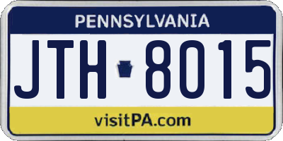 PA license plate JTH8015