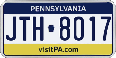 PA license plate JTH8017