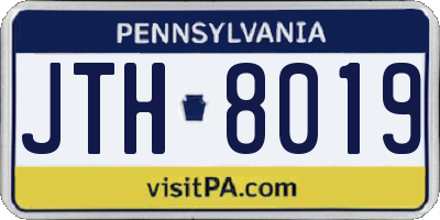 PA license plate JTH8019