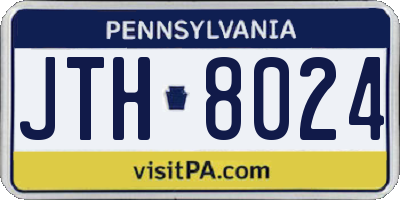 PA license plate JTH8024