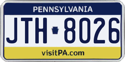 PA license plate JTH8026
