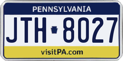 PA license plate JTH8027