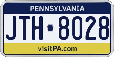 PA license plate JTH8028