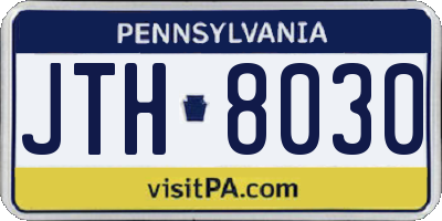 PA license plate JTH8030