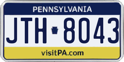 PA license plate JTH8043