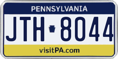 PA license plate JTH8044