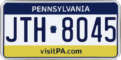 PA license plate JTH8045