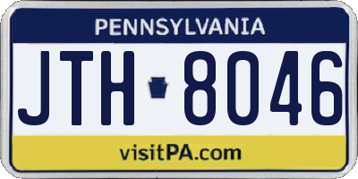 PA license plate JTH8046