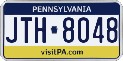 PA license plate JTH8048