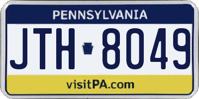 PA license plate JTH8049
