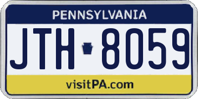 PA license plate JTH8059