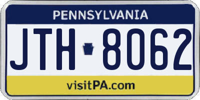 PA license plate JTH8062