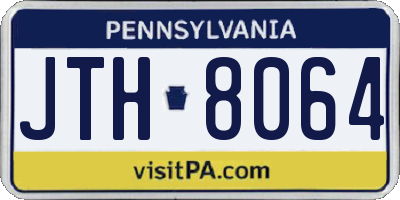 PA license plate JTH8064