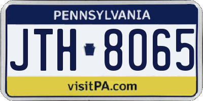 PA license plate JTH8065