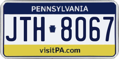 PA license plate JTH8067