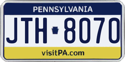 PA license plate JTH8070