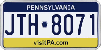 PA license plate JTH8071