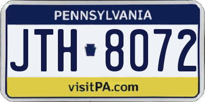 PA license plate JTH8072