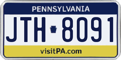 PA license plate JTH8091