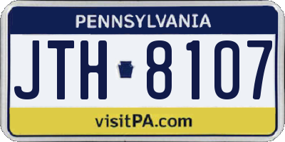 PA license plate JTH8107