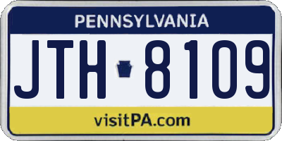 PA license plate JTH8109