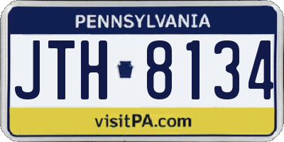 PA license plate JTH8134