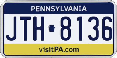 PA license plate JTH8136