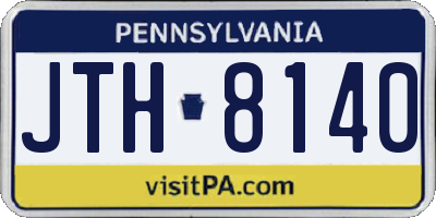 PA license plate JTH8140