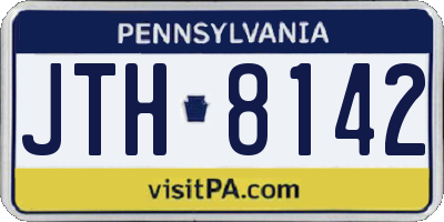 PA license plate JTH8142