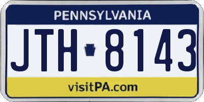 PA license plate JTH8143