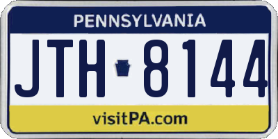PA license plate JTH8144