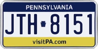 PA license plate JTH8151