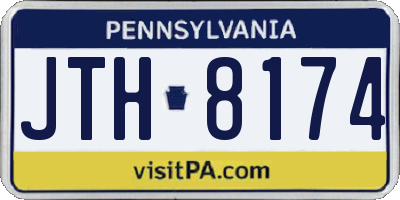 PA license plate JTH8174