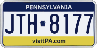 PA license plate JTH8177