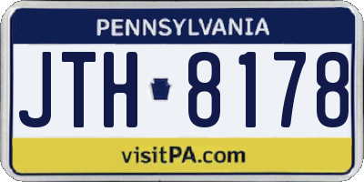PA license plate JTH8178