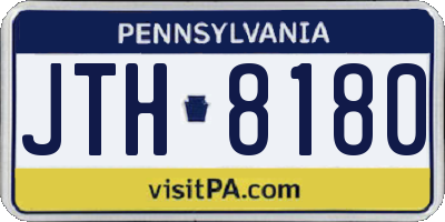 PA license plate JTH8180