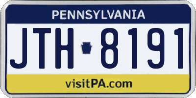 PA license plate JTH8191