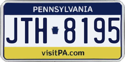 PA license plate JTH8195