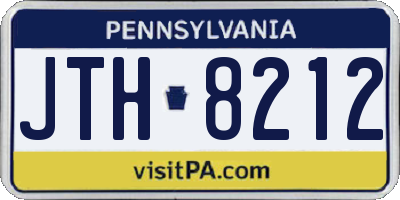 PA license plate JTH8212