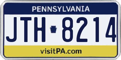 PA license plate JTH8214