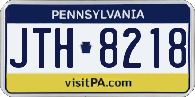 PA license plate JTH8218