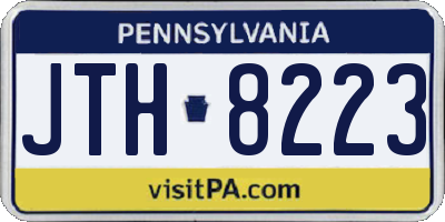 PA license plate JTH8223