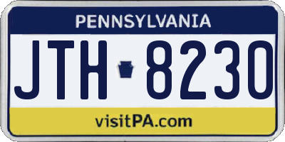 PA license plate JTH8230